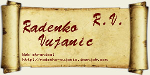 Radenko Vujanić vizit kartica